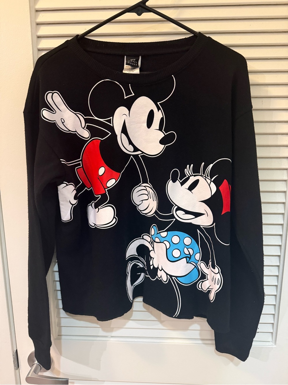Disney Mickey & Minnie Crop Crewneck Sweatshirt (XL)